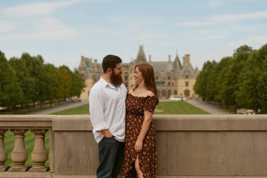 couple standing in front of the Biltmore