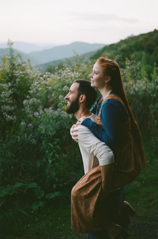 Adventure engagement in the Asheville mountains